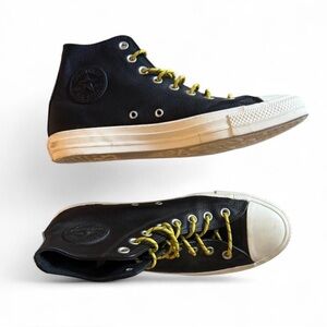 Black Leather Converse Chuck Taylor All Star High-Tops